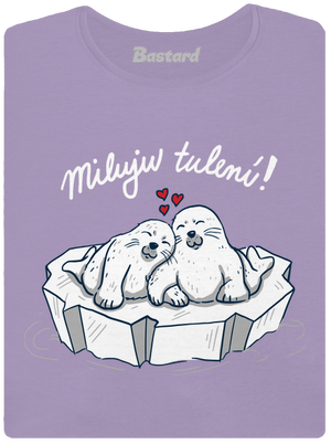 Miluju tulení dámské tričko s lemem Lavender