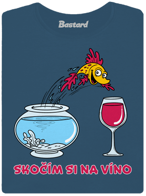 Skočím si na víno dámské tričko premium Petrol Blue