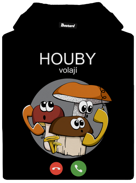 Houby volají dámská mikina klokanka Black