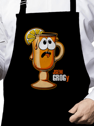 Jsem grogy zástěra Black