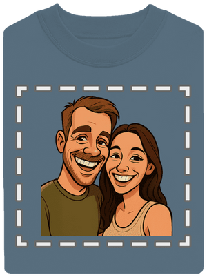 Karikatura z vlastní fotky unisex mikina bez kapuce Nordic Blue