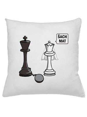 Šach mat polštář White