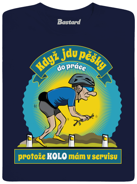 Závislost na kole pánské tričko Navy