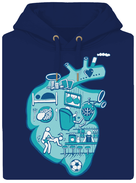Srdce bije pro  unisex mikina premium Navy