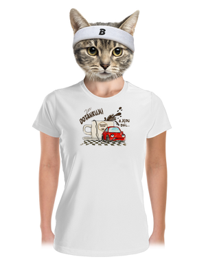 Dotankuju a jedu dámské sportovní tričko White