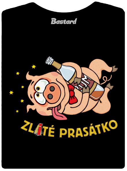 Zlité prasátko dámské tričko Black