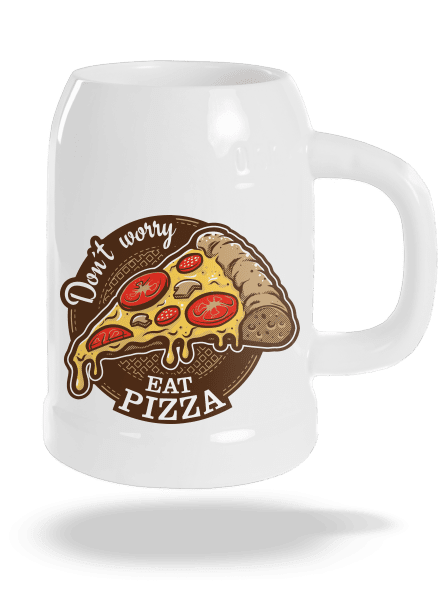 Pizza půllitr White
