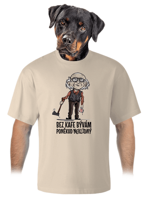 Neklidný bez kafe unisex tričko oversized Almond