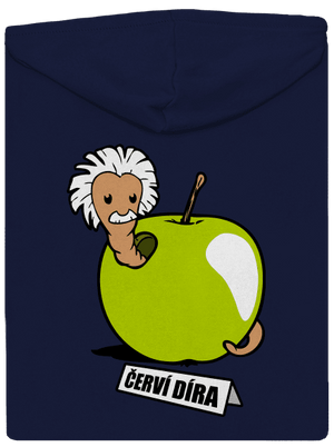 Červí díra pánská mikina na zip Navy