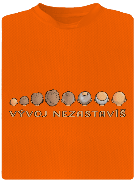 Vývoj nezastavíš pánské sportovní tričko Neon Orange