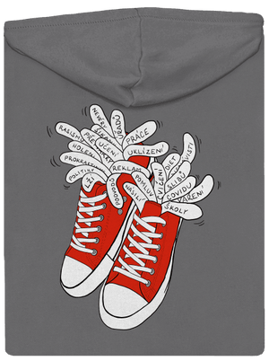 Plný kecky dámská mikina na zip Steel Gray