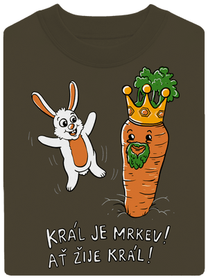 Král je mrkev, ať žije král unisex mikina bez kapuce Urban Khaki