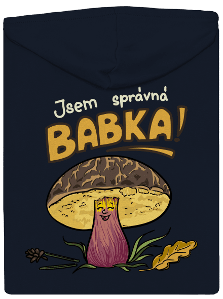 Babka a hříbeček dámská mikina na zip Navy Mal