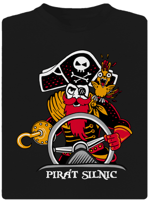 Pirát silnic pánské sportovní tričko Black