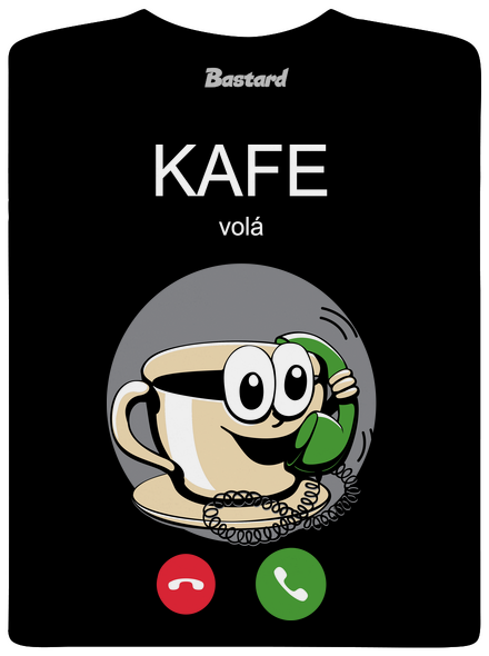 Kafe volá pánské dlouhý rukáv Black