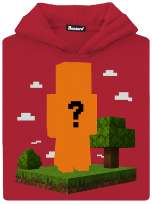 Minecraft z vlastní fotky dětská mikina klokanka Fire Red