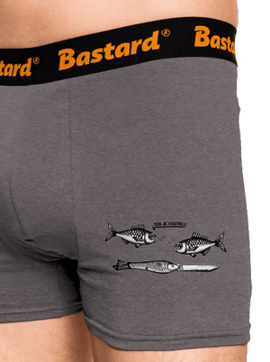 Vostrá rybička boxerky Gray Melange