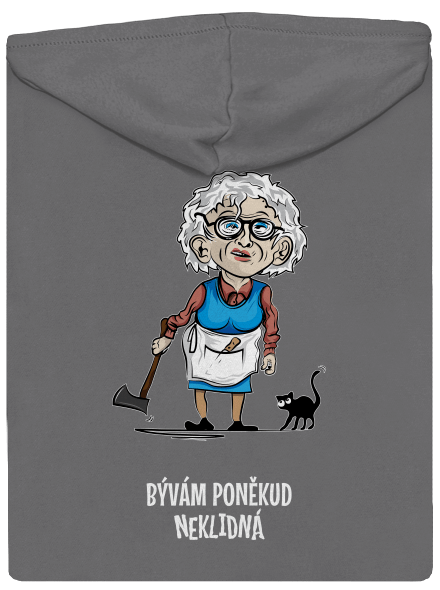 Neklidná - vlastní text dámská mikina na zip Steel Gray