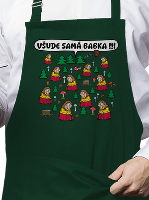 Všude samá babka zástěra Bottle Green