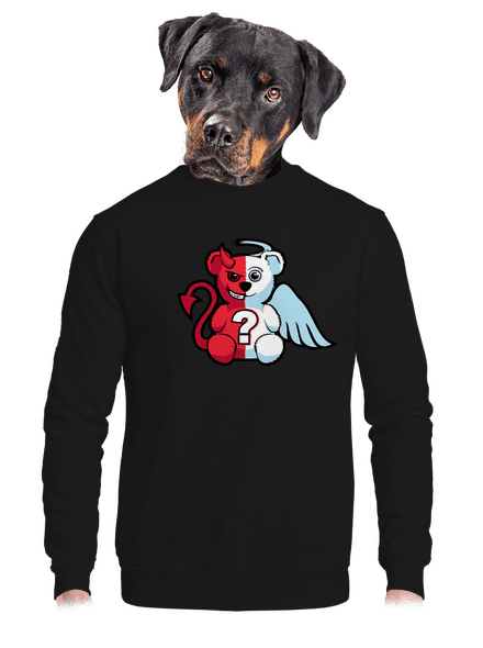 Anděl vs. ďábel unisex mikina bez kapuce Black