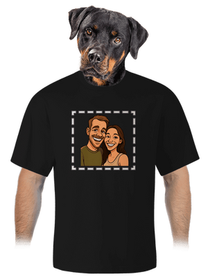 Karikatura z vlastní fotky unisex tričko oversized Black