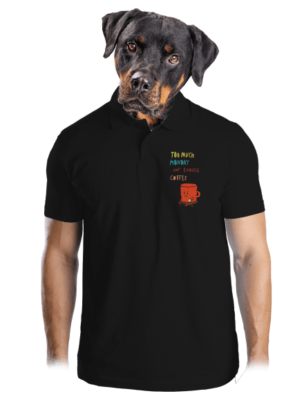 Pondělní kafe pánská polokošile Black