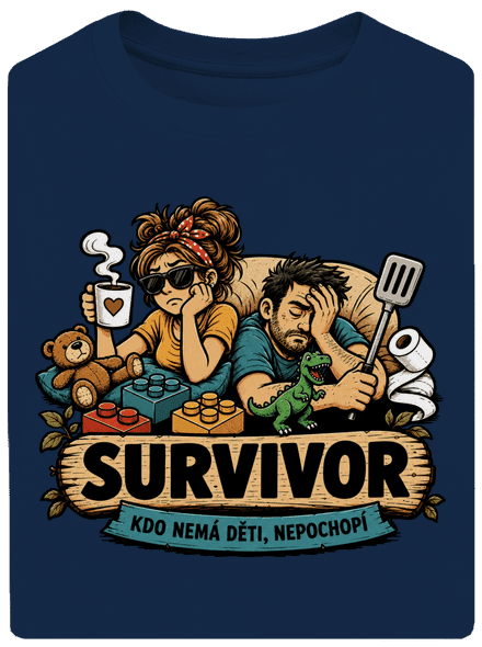 Survivor  unisex tričko oversized Midnight Blue