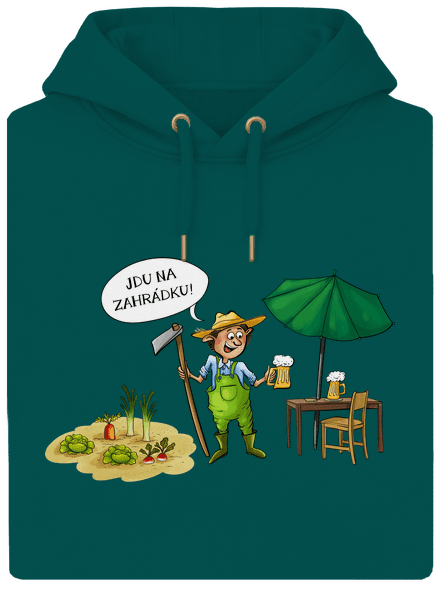 Jdu na zahrádku unisex mikina premium Emerald Green