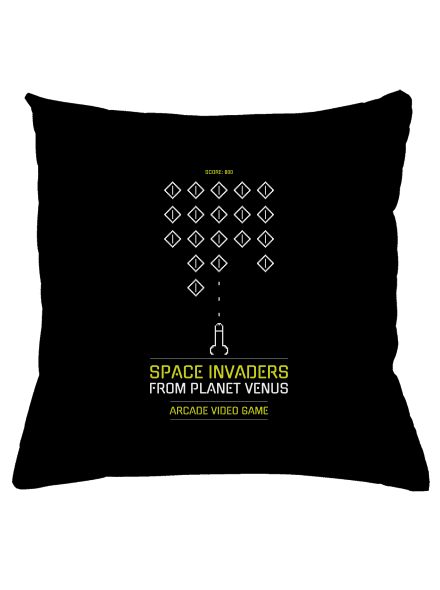 Space Invaders polštář Black