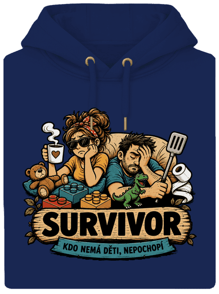 Survivor  unisex mikina premium Navy
