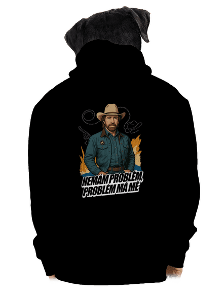 B19: Chuck Norris z Walker, Texas Ranger pánská mikina na zip Black