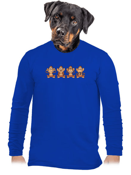 Opička s mobilem pánské dlouhý rukáv Royal Blue