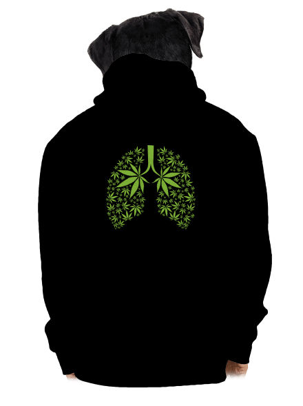 Ganja plíce pánská mikina na zip Black