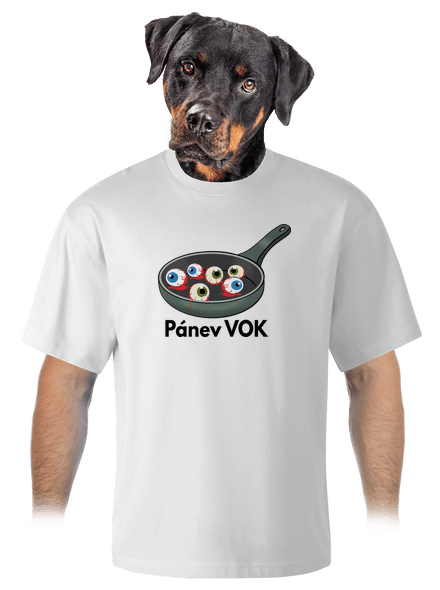 Pánev vok unisex tričko oversized White