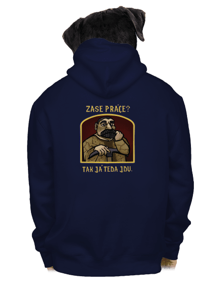 Zase práce? pánská mikina na zip Navy