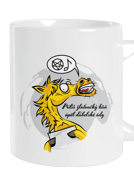 Žluťoučký kůň velký hrnek White