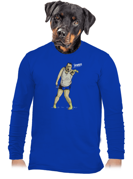 Beer zombie pánské dlouhý rukáv Royal Blue