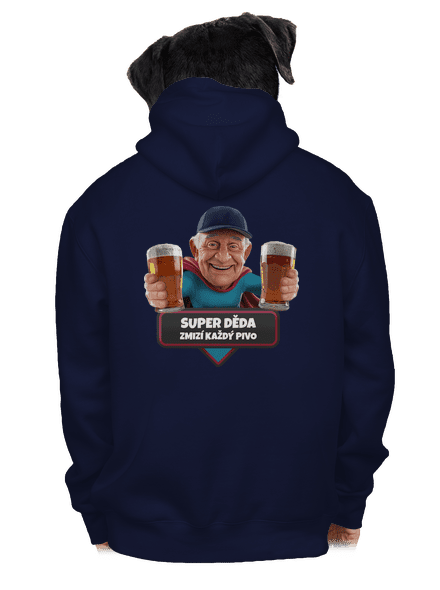 Super děda pánská mikina na zip Navy