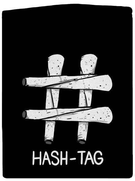 Hash tag dámská mikina na zip Black