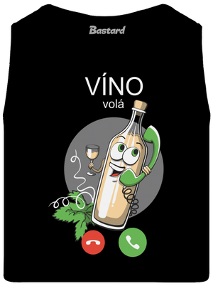 Bílé víno volá pánské tílko Black