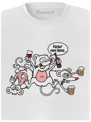 Kocour není doma dámské sportovní tričko White