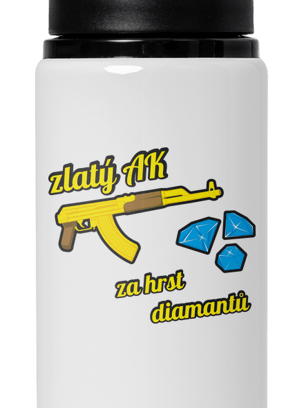 Zlatý AK lahev na vodu White