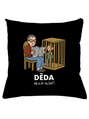 Děda hlídá polštář Black