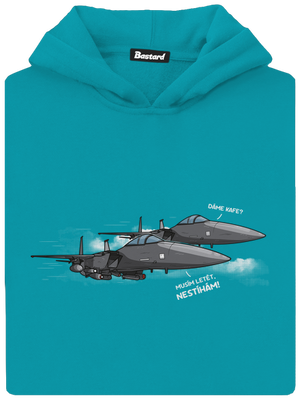 Stíhačka nestíhá dětská mikina klokanka Hawaiian Blue