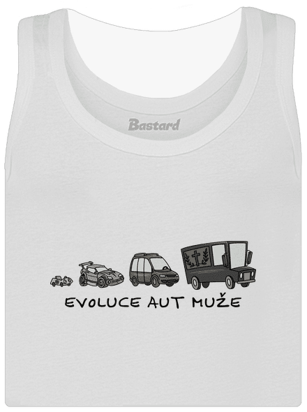 Evoluce aut muže dámské tílko klasické White