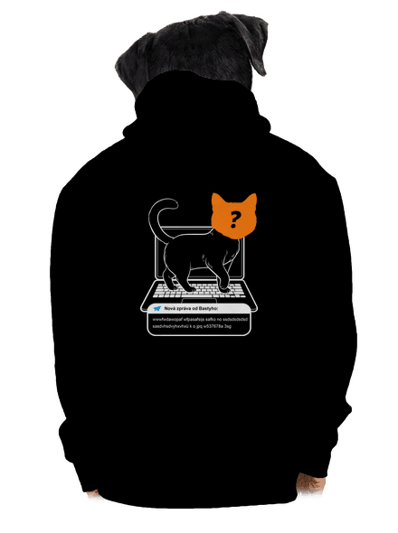 Kočka na klávesnici pánská mikina na zip Black