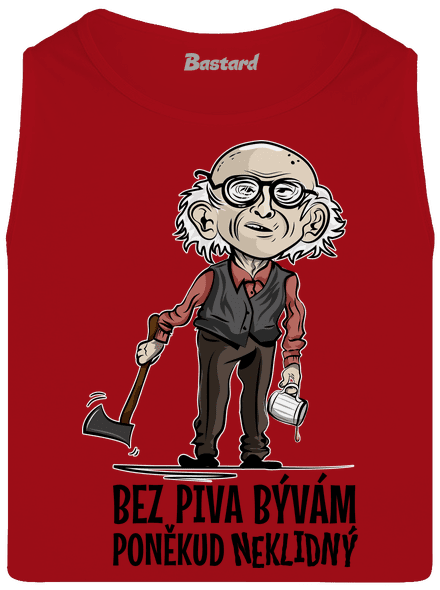 Neklidný bez piva pánské tílko Red