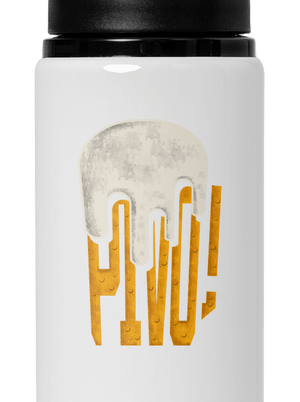 Nápis Pivo lahev na vodu White