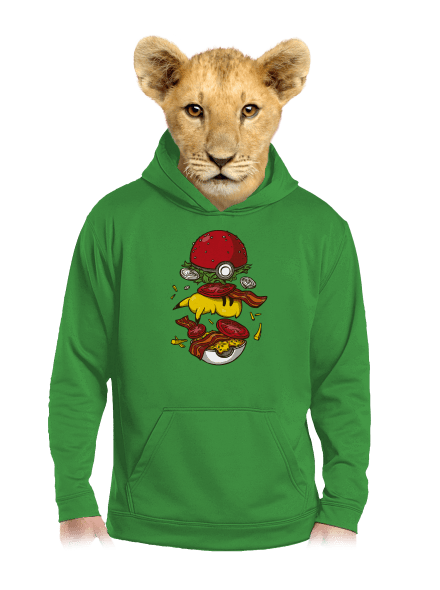 Pokémon burger dětská mikina klokanka Kelly Green AWD