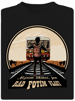 Fotím vlaky pánské sportovní tričko Black